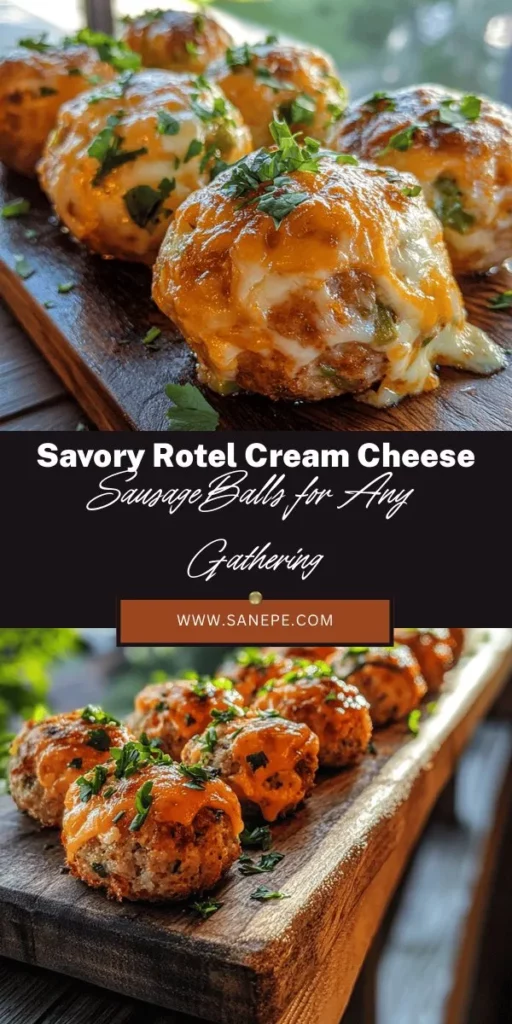 Discover the irresistible Flavor-Packed Rotel Cream Cheese Sausage Balls—a savory snack that's perfect for any occasion! With a blend of breakfast sausage, creamy cheese, and zesty Rotel tomatoes, these easy-to-make appetizer bites are a hit at parties, game days, or cozy gatherings. Enjoy them on their own or with delicious dipping sauces. Get ready for a flavor explosion that will leave everyone craving more! #SausageBalls #Appetizers #PartyFood #ComfortFood #EasyRecipes #Snacks #Deliciousness