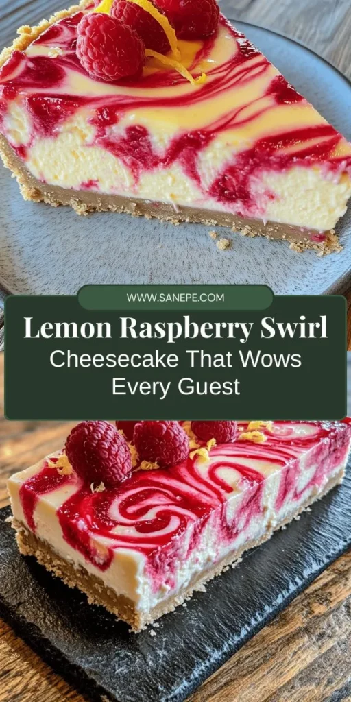 Indulge in the creamy and refreshing delight of Lemon Raspberry Swirl Cheesecake! This stunning dessert combines tangy lemons and sweet-tart raspberries for a flavor explosion that's perfect for any occasion. With its vibrant swirls and rich texture, it’s a showstopper sure to impress your guests. Follow our step-by-step guide to create this luscious treat and elevate your dessert game! #Cheesecake #Dessert #Baking #Foodie #LemonRaspberry #SweetTreats #HomemadeDelights