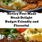 Discover the deliciously affordable Savory Poor Man's Steak Delight! This budget-friendly recipe combines seasoned ground beef and crispy breadcrumbs into juicy, satisfying patties, perfect for any family meal. Ready in just 30 minutes, it’s a great option for weeknight dinners or gatherings with friends. Customize it with veggies or make it gluten-free for even more options. With a history rooted in home-cooking traditions, this meal offers hearty flavors without breaking the bank. Try it served with creamy mashed potatoes or a fresh salad for a comforting experience everyone will love!