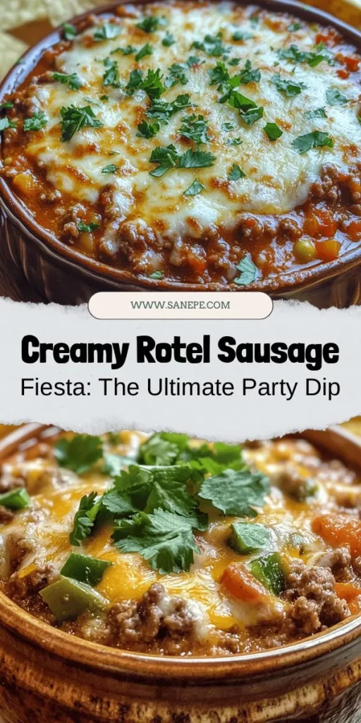 Elevate your next gathering with the Creamy Rotel Sausage Fiesta dip! This quick and easy recipe combines savory sausage, zesty Rotel tomatoes, and creamy cheeses for a crowd-pleasing party essential. Perfect with chips or fresh veggies, this dip is rich, flavorful, and bound to impress. Plus, it’s ready in under 30 minutes! Try it out and make your next event unforgettable. #PartyDip #Recipe #SausageFiesta #Appetizers #Foodie #GameDaySnacks #EasyCooking