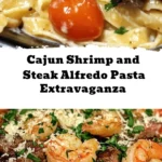 Discover the ultimate dinner experience with this Cajun Shrimp and Steak Alfredo Pasta Extravaganza! This vibrant dish combines the bold flavors of Cajun spices with creamy Alfredo sauce, succulent shrimp, and tender steak, all served over fettuccine pasta. Perfect for special occasions or a cozy night in, it’s simple to prepare in just 35 minutes. Plus, with tips for customization, whether you want a vegetarian version or alternatives to the protein, this recipe invites you to get creative. Impress your guests and elevate your dinner game with a recipe that is as delicious as it is visually stunning!