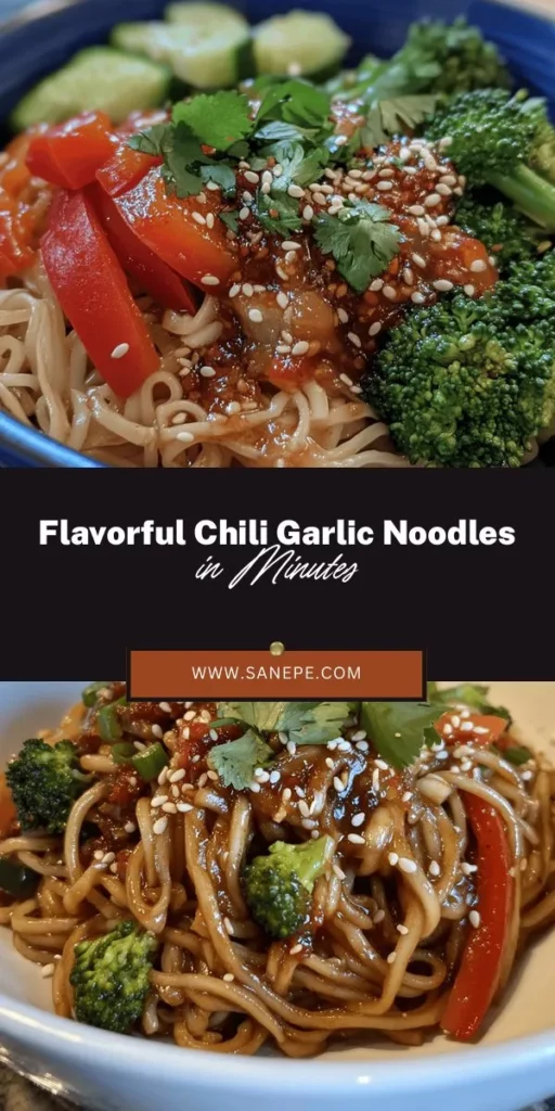 Discover the mouthwatering experience of Chili Garlic Noodles! This quick and customizable dish blends the vibrant flavors of garlic and chili for a satisfying meal. Perfect for busy nights or a hearty lunch, you can add your favorite proteins and seasonal vegetables to create a personal masterpiece. Dive into the delicious world of this Asian-inspired dish and impress your taste buds! #ChiliGarlicNoodles #EasyRecipes #AsianCuisine #Foodie #QuickMeals #NoodleLovers