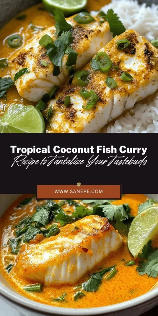 Dive into the vibrant flavors of Coconut Fish Curry with Lime and Lemongrass, a dish that brings the essence of Southeast Asia right to your kitchen! This easy-to-make tropical delight combines firm white fish with creamy coconut milk, aromatic spices, and zesty lime for a harmonious blend of taste and comfort. Perfect for any occasion, this curry is a warm, inviting experience for your palate. Bring a taste of the tropics home! #CoconutFishCurry #TropicalFlavors #SoutheastAsianCuisine #HealthyRecipes #EasyDinnerIdeas #ComfortFood #Foodie