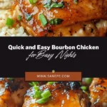 Discover the joy of making Easy Bourbon Chicken Delight, a flavor-packed dish inspired by Chinese-American cuisine! Known for its sweet and savory profile, this dish is perfect for busy weeknight dinners or unexpected gatherings. With tender boneless, skinless chicken thighs marinated in a rich bourbon sauce made from basic pantry staples like soy sauce, light brown sugar, and garlic, you'll create a meal that is both easy and impressive. In just 30 minutes, you can bring this culinary masterpiece to your table. The bourbon adds a wonderful depth, while the combination of flavors, from mellow sesame oil to zesty apple cider vinegar, creates a deliciously well-rounded dish. Perfectly served over rice or noodles, Easy Bourbon Chicken will quickly become a family favorite. Plus, it’s highly customizable—add red pepper flakes for a kick or toss in some fresh vegetables for added nutrition. To make it even better, you only need a few straightforward steps to achieve the perfect result. From browning the chicken to simmering the sauce, even novice cooks can succeed with this recipe. Fresh ingredients are key, so opt for quality chicken, herbs, and spices to ensure maximum flavor. Garnish with bright green onions for a pop of color and freshness that enhances the dish’s visual appeal. Easy Bourbon Chicken isn't just a meal; it's a culinary journey that reflects the art of fusion cooking. Its roots go back to the vibrant streets of New Orleans, bringing together cultural influences that make each bite a delightful experience. Bring