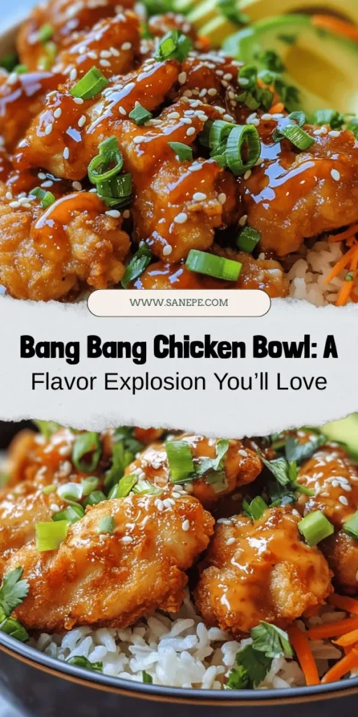 Discover the enticing flavors of the Bang Bang Chicken Bowl Delight, a dish that perfectly combines crispy chicken, fresh veggies, and a creamy, spicy sauce. This vibrant bowl is not just a feast for the eyes but also a culinary adventure that celebrates fusion cuisine. Learn about its origins, essential ingredients, and step-by-step preparation in our latest article. Perfect for lunch or dinner! #BangBangChicken #Foodie #CookingAtHome #HealthyRecipes #CulinaryDelight