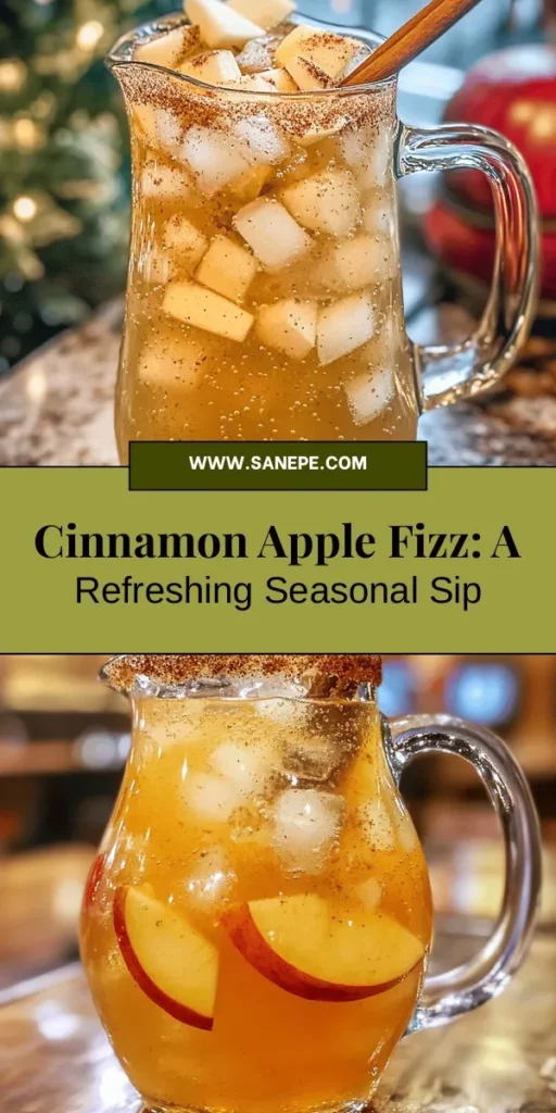 Discover the refreshing delight of Cinnamon Apple Fizz, a perfect blend of crisp apple cider and sparkling water that’s sure to elevate any occasion. This visually appealing drink, garnished with apple slices and a sprinkle of cinnamon, is simple to make and packed with seasonal flavors. Ideal for gatherings or cozy evenings, it’s both delicious and nutritious. Try it today and impress your guests! #CinnamonAppleFizz #FallDrinks #RefreshingBeverages #HomemadeDrinks #AppleCider #HolidayCheers