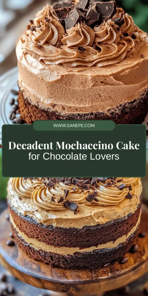 Indulge in the heavenly taste of Mochaccino Cake, a captivating dessert that perfectly combines rich coffee and luscious chocolate flavors. With its moist texture and decadent coffee-mocha frosting, this cake is the ultimate treat for any occasion. Ideal for coffee lovers and dessert enthusiasts alike, find out how to create this stunning centerpiece with simple ingredients and step-by-step instructions. Elevate your dessert game today! #MochaccinoCake #BakingLove #DessertGoals #ChocolateLovers #CoffeeAddict #HomemadeTreats #CelebrateWithCake