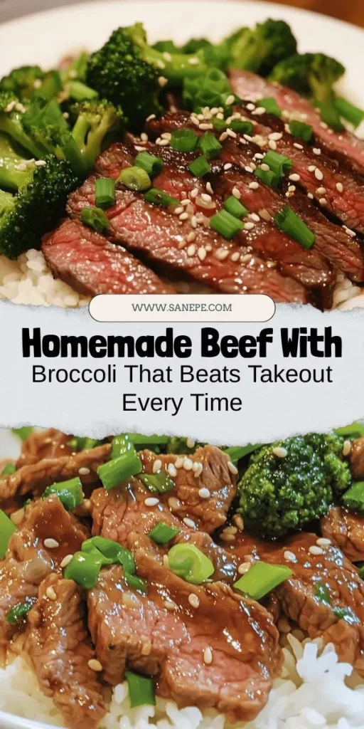 Craving a delicious beef with broccoli dish? Try making it at home for a healthier and more flavorful alternative to takeout! This savory recipe highlights tender marinated flank steak and vibrant, nutrient-packed broccoli, combined with a rich, umami sauce. Enjoy the satisfaction of mastering this classic dish in your kitchen, where you can control ingredients and flavors. Dive into the fun of cooking and impress your family with this homemade delight! #BeefWithBroccoli #HomemadeCooking #HealthyRecipes #AsianCuisine #CookingAtHome #TakeoutAlternative