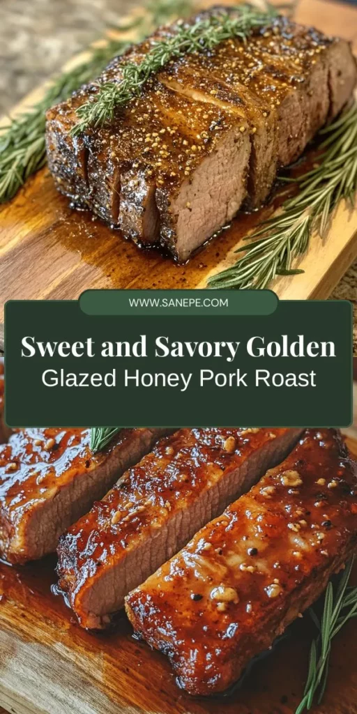 Elevate your dining experience with this Golden Glazed Honey Pork Roast, an unforgettable centerpiece perfect for family dinners and special occasions. With a delightful balance of sweet, savory, and tangy flavors, this dish is easy to prepare and uses accessible ingredients. Imagine the aroma of honey, garlic, and fresh herbs filling your home as it roasts to perfection. Perfectly tender and beautifully glazed, it's sure to impress. Try it today! #PorkRoast #HoneyGlaze #DinnerRecipes #CookingWithLove #Foodie #FamilyMeals