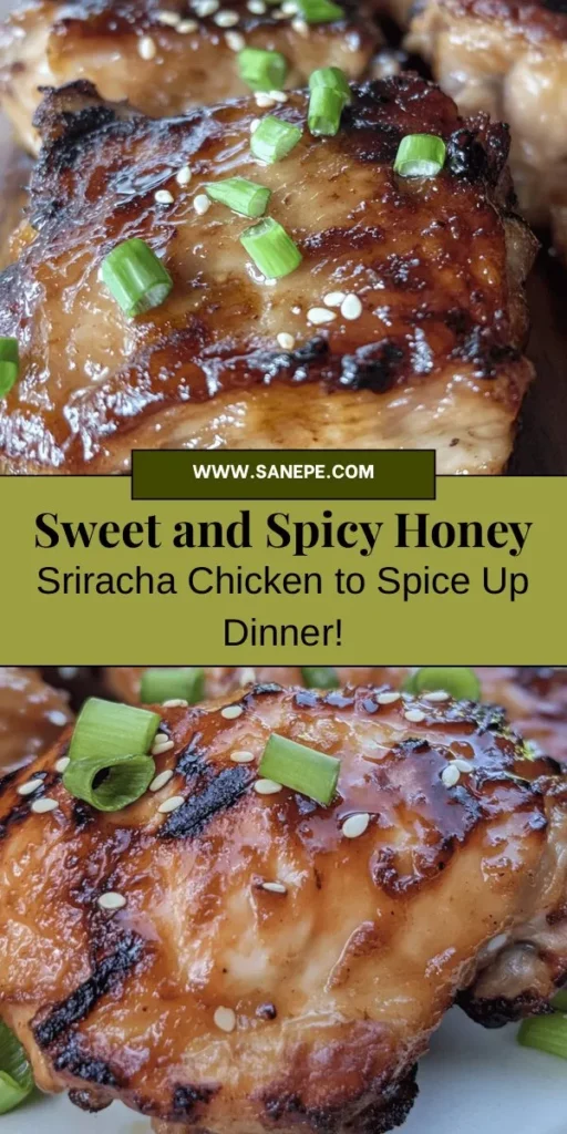 Elevate your dinner game with this Sweet and Spicy Honey Sriracha Chicken recipe! Perfectly combining the sweetness of honey with the heat of Sriracha, this dish is not only delicious but also versatile for any meal. Whether for family dinners or gatherings, it's easy to make and packed with flavor. Plus, it's healthy too! Try it with your favorite sides or in lettuce wraps for a fun twist. Get cooking today! #HoneySrirachaChicken #EasyRecipes #DinnerIdeas #HealthyEating #Foodie