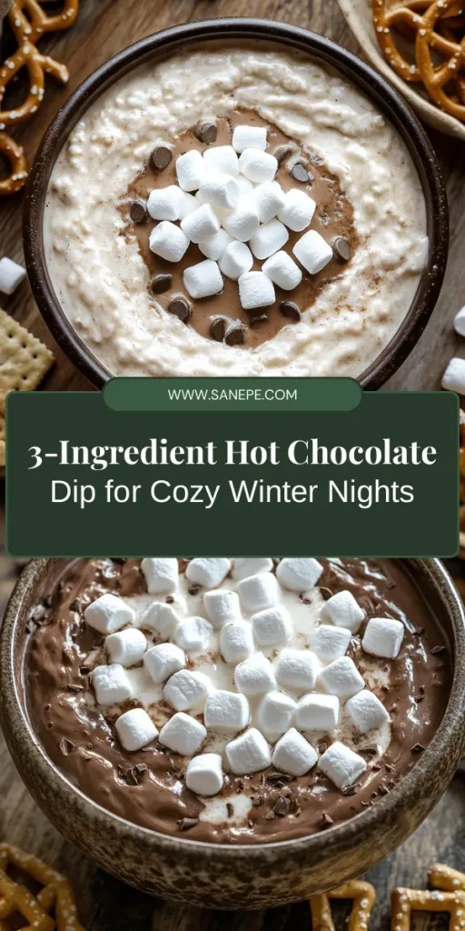 Warm up this winter with a delightful 3-Ingredient Hot Chocolate Dip! This easy recipe combines semi-sweet chocolate, sweetened condensed milk, and mini marshmallows for a creamy, shareable treat that's perfect for any occasion. Pair it with fruits, cookies, or pretzels for a fun dipping experience. Elevate your dessert game and bring cozy nostalgia to your gatherings! #HotChocolateDip #EasyRecipes #DessertIdeas #WinterTreats #ChocolateLovers #FoodieFun