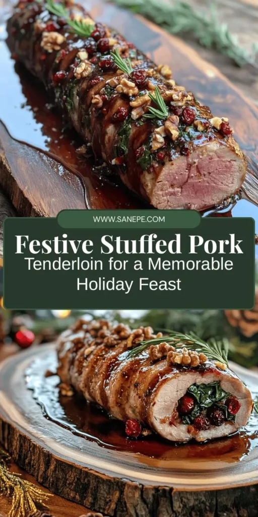 Celebrate the holiday season with a delicious Flavorful Christmas Stuffed Pork Tenderloin that's sure to impress! This elegant dish features succulent pork stuffed with a delightful medley of spinach, dried cranberries, and walnuts, perfectly seasoned with fresh herbs. It's a feast for the senses and a perfect centerpiece for your festive gatherings. Discover how to make this memorable meal and create lasting memories with loved ones. #HolidayCooking #PorkTenderloin #FestiveRecipes #ChristmasDinner #CookingWithLove