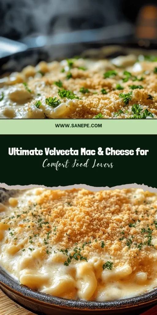 Discover the ultimate comfort food with our Creamy Velveeta Mac & Cheese Delight! This rich and satisfying dish brings a perfect blend of Velveeta and sharp cheddar, creating a velvety cheese sauce that envelops delectable elbow macaroni. Easy to prepare, it’s perfect for busy weeknights or festive gatherings. Elevate your dish with optional toppings and seasonings for a unique twist. Try this indulgent recipe today! #MacAndCheese #ComfortFood #EasyRecipes #Velveeta #CheesyGoodness