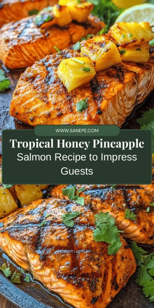 Elevate your weeknight dinners with this delicious Honey Pineapple Salmon recipe! This tropical delight combines the rich flavors of salmon with the sweet and tangy notes of honey and pineapple. Packed with omega-3s and protein, it's not only tasty but also nutritious. Easy to make, perfect for grilling, and sure to impress at your next barbecue. Dive into this vibrant dish and savor the sunny flavors! #HoneyPineappleSalmon #HealthyRecipes #TropicalFlavors #DinnerInspiration #GrillingRecipes #SeafoodLovers