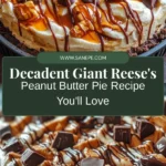 Discover the ultimate dessert for chocolate and peanut butter lovers with this Giant Reese's Peanut Butter Pie recipe! This no-bake pie features a crunchy chocolate cookie crust filled with a creamy peanut butter and cream cheese mixture, dotted with chocolate chips and topped with Reese's Cups. Perfect for parties, birthdays, or simply satisfying your sweet tooth, this pie is easy to make and sure to impress. Get ready to elevate your dessert game with this indulgent treat that brings together rich flavors and nostalgic delight!