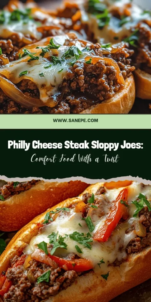 Indulge in the savory goodness of Philly Cheese Steak Sloppy Joes, the perfect fusion of two classic comfort foods! Featuring a creamy meat mixture with your choice of ground beef or turkey, sautéed veggies, and gooey cheese, this dish is sure to impress. Quick and easy to make, it's ideal for hectic weeknights or gatherings. Customize it to your taste with optional spice levels for a delicious twist! #SloppyJoes #PhillyCheeseSteak #ComfortFood #EasyRecipes #FamilyMeals #Foodie