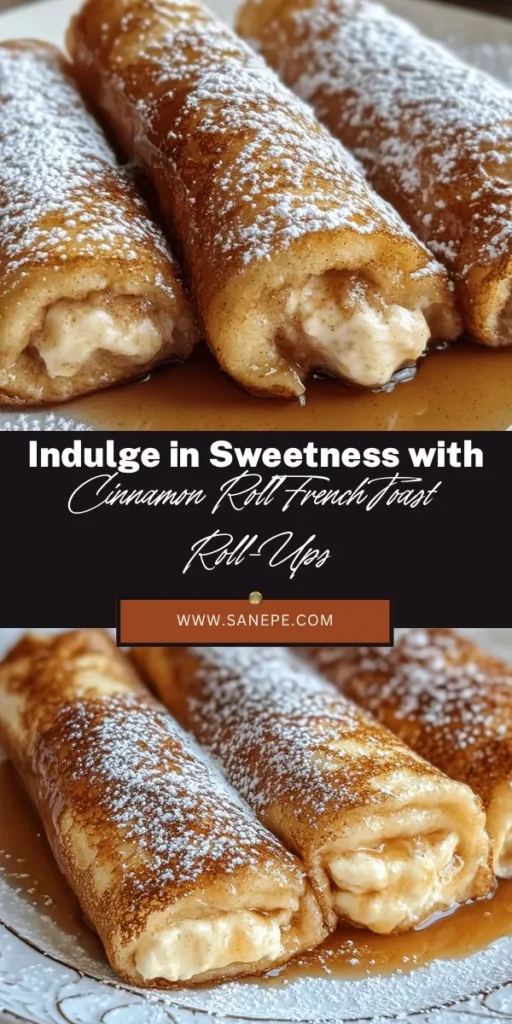 Start your mornings off right with Cinnamon Roll French Toast Roll-Ups! This deliciously indulgent breakfast treat blends gooey cinnamon rolls with the rich flavor of French toast. Easy to make and perfect for special occasions or cozy weekends, these roll-ups are sure to impress. Drizzle with maple syrup or top with powdered sugar for an unforgettable meal. Try this recipe today! #BreakfastIdeas #CinnamonRolls #FrenchToast #SweetTreats #BrunchRecipes #FoodieDelight