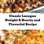 Indulge in the comforting flavors of classic lasagna with this mouthwatering recipe! Layered with savory ground beef, Italian sausage, creamy ricotta, and gooey mozzarella, this dish is perfect for family meals or cozy nights in. Discover the history behind this beloved comfort food and enjoy tips for variations like vegetarian or gluten-free options. Each bite of this Classic Lasagna Delight promises warmth and satisfaction, making it a new favorite in your kitchen. Gather your ingredients and get ready to impress everyone at the dinner table!