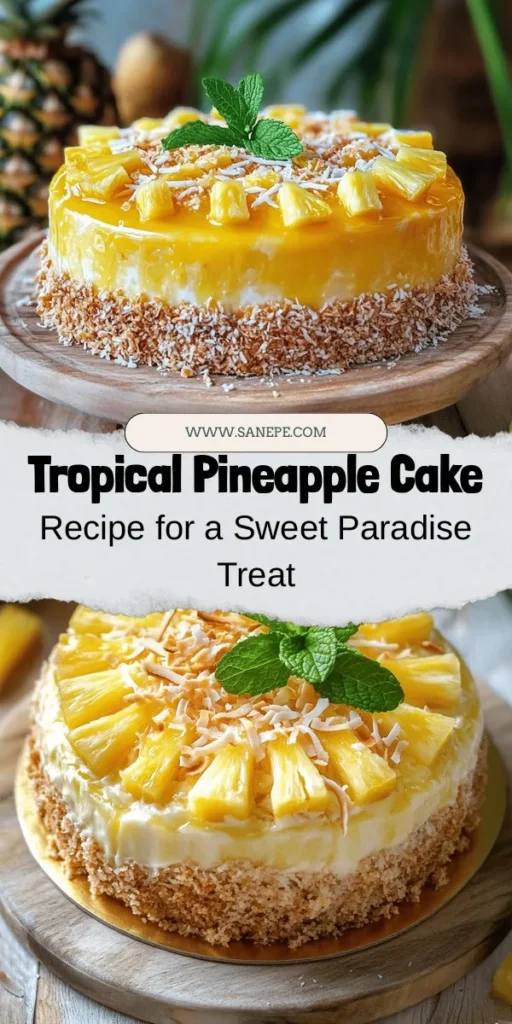 Take a trip to paradise with our Tropical Delight Pineapple Cake! This delicious dessert combines juicy pineapple and shredded coconut in a moist, buttery cake, perfect for celebrations or a sweet treat any day. With easy-to-follow steps and a luscious glaze, it’s simple to create this tropical delight in your kitchen. Elevate your gatherings and indulge in a slice of paradise! #PineappleCake #TropicalDesserts #BakingJoy #SweetTreats #CakeRecipes #CoconutDesserts