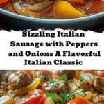 Discover the warmth and flavor of Sizzling Italian Sausage with Peppers and Onions! This easy-to-make dish combines savory Italian sausages with vibrant bell peppers and sweet onions for a hearty meal that's perfect for any occasion. In just 40 minutes, you can create a colorful and mouthwatering plate that’s sure to impress family and friends. With roots in Italian comfort food traditions, this recipe is a delightful addition to your dinner rotation. Serve it with crusty bread or hoagie rolls, and enjoy the delicious aroma that fills your kitchen. Perfect for cozy nights in or lively gatherings, make this classic dish your own!