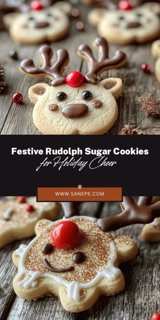 Get in the holiday spirit with these delightful Rudolph Sugar Cookies! Perfect for festive gatherings or as homemade gifts, these adorable treats combine a sweet flavor with a playful design. This recipe guides you step-by-step through mixing, chilling, and decorating, ensuring your cookies are both charming and delicious. Unleash your creativity with festive icing and candy decorations! #RudolphCookies #HolidayBaking #ChristmasTreats #FestiveFun #BakingWithKids #SugarCookies