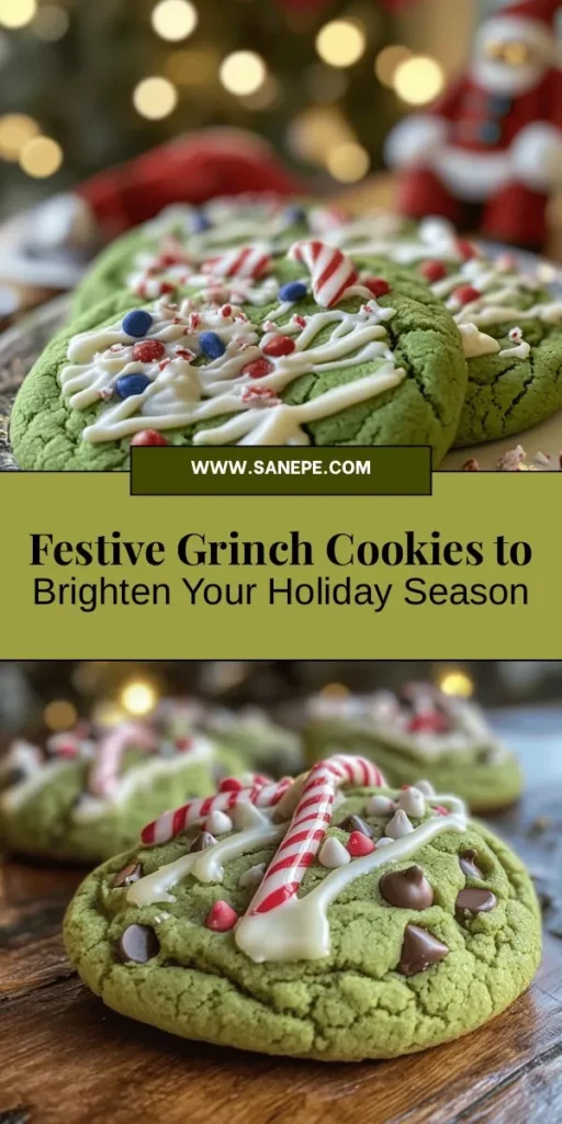 Get into the holiday spirit with Grinch Cookies! These colorful and playful cookies are perfect for festive gatherings or family baking sessions. Inspired by Dr. Seuss's classic tale, they embody the joy of giving and sharing. With a vibrant green hue, soft texture, and an optional touch of white chocolate, they’re loved by kids and adults alike. Bake up some smiles this season! #GrinchCookies #HolidayBaking #ChristmasTreats #Cookies #FestiveFun