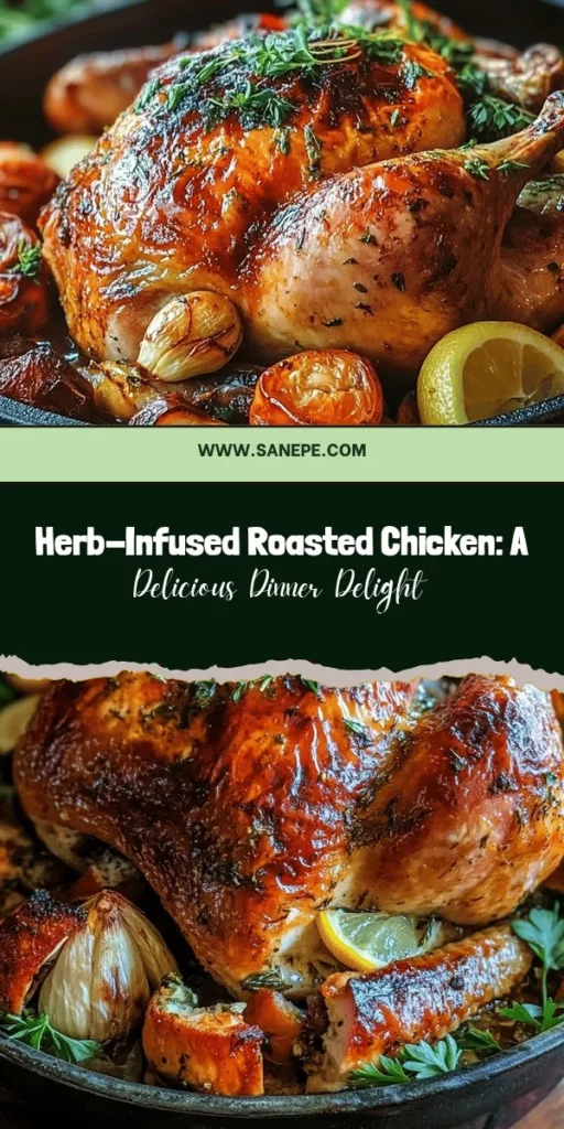 Elevate your cooking game with this Easy Herb-Infused Whole Roasted Chicken recipe! Perfectly roasted, this flavorful dish boasts juicy meat and a golden-brown crust infused with aromatic herbs. Ideal for family dinners or special occasions, it's a comforting meal that's also versatile with leftovers. Discover tips on choosing the right chicken, prepping herbs, and serving suggestions to impress your guests. #RoastedChicken #HomeCooking #ComfortFood #MealPrep #HerbInfused #FamilyDinner