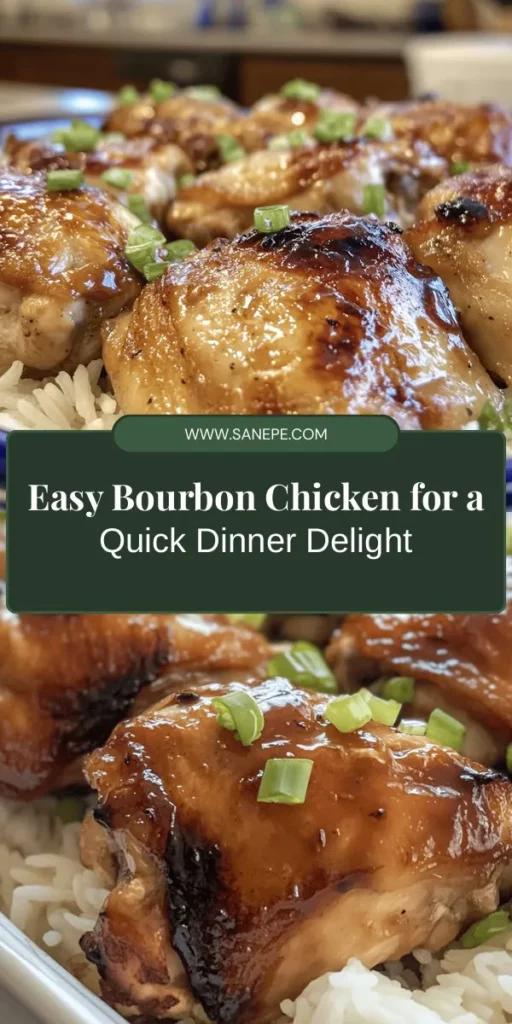 Discover the irresistible taste of Easy Bourbon Chicken Delight! This quick and flavorful dish blends tender chicken thighs with a rich sauce made from bourbon, soy sauce, and brown sugar, perfect for busy weeknights or special gatherings. Enjoy this Chinese-American favorite served over rice or with stir-fried veggies. Make it your own by experimenting with flavors! Dive into this delightful recipe today! #BourbonChicken #EasyRecipes #HomeCooking #DinnerIdeas #ComfortFood #Foodie