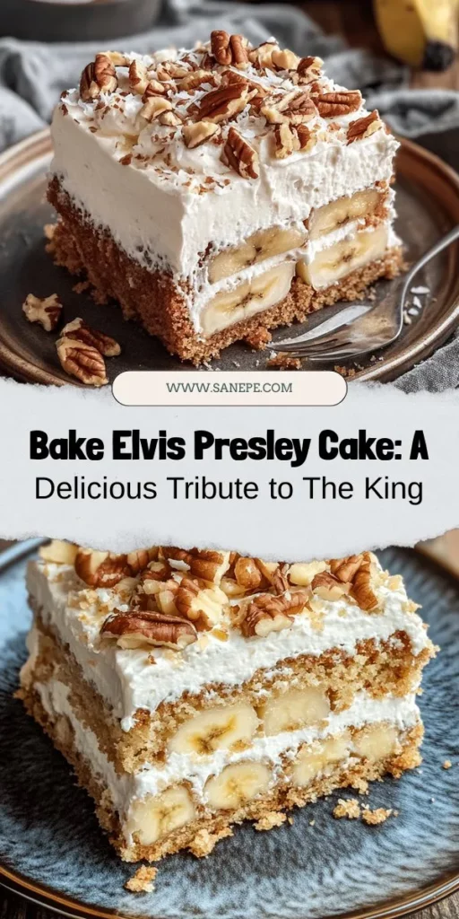 Celebrate the legacy of Elvis Presley with a deliciously moist Elvis Presley Cake! This delightful dessert combines layers of banana and pineapple flavors, topped with a creamy and crunchy finishing touch. Perfect for gatherings, this cake not only pays tribute to The King but also serves as a nostalgic reminder of Southern comfort food. Dive into the rich history and learn how to whip up this scrumptious treat. #ElvisPresleyCake #Baking #ComfortFood #DessertRecipes #SouthernCooking #ElvisTribute