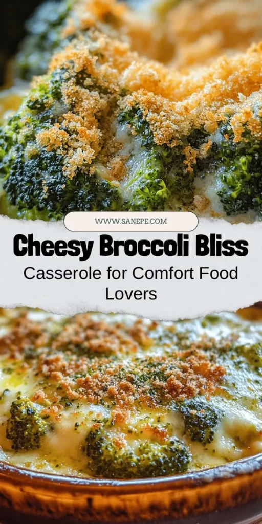 Discover the Cheesy Broccoli Bliss Casserole, a delightful dish that perfectly balances comfort and nutrition! This easy-to-make casserole combines tender broccoli, creamy cheeses, and savory rice for a flavorful meal that's sure to please the whole family. Ideal for weeknight dinners or family gatherings, this dish highlights the nutritional benefits of broccoli while tantalizing your taste buds. Try it today and savor the wholesome goodness! #Casserole #HealthyEating #ComfortFood #Broccoli #FamilyMeals