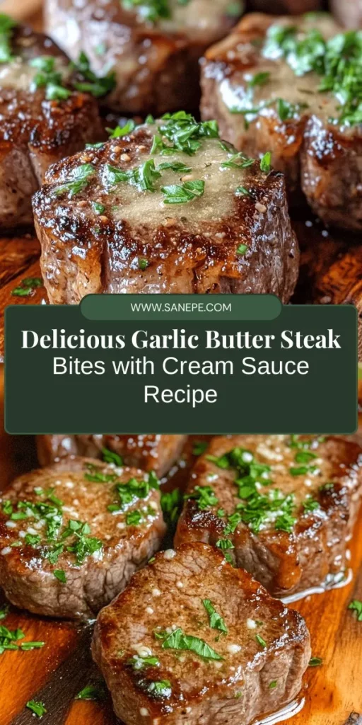 Indulge in the mouthwatering goodness of garlic butter steak bites drizzled with a rich Parmesan cream sauce. This recipe is perfect for weeknight dinners or impressing guests at your next gathering. With tender sirloin marinated in savory garlic butter and finished with a creamy cheese sauce, every bite is bursting with flavor. Enjoy this easy yet elegant dish that guarantees seconds! #SteakBites #GarlicButter #ParmesanCream #EasyRecipes #DinnerInspiration #Foodie