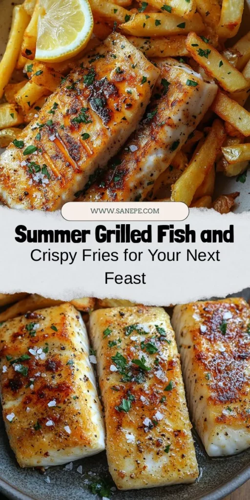 Dive into summer with this mouthwatering Grilled Fish Delight paired with Crispy Fries! Perfect for outdoor gatherings or cozy family dinners, this dish features succulent grilled fish, marinated to perfection, alongside crunchy, satisfying fries. Learn how to select the best fish, create a flavorful marinade, and achieve the ultimate crispy fry. Elevate your summer meals with this delicious recipe that everyone will love! #GrilledFish #SummerMeals #CrispyFries #Foodie #HealthyEating #OutdoorDining