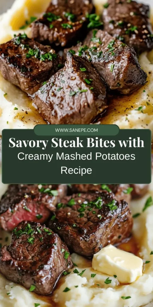 Indulge in the ultimate comfort food with this Savory Steak Bites and Creamy Mashed Potatoes recipe! Perfectly seasoned sirloin steaks are marinated and sautéed to juicy perfection, served alongside velvety mashed potatoes made rich with butter and cream. Whether it's a cozy family dinner or an elegant gathering, this dish is a crowd-pleaser that delights with every bite. Discover all the tips to make it irresistible! #SteakBites #MashedPotatoes #ComfortFood #CookingAtHome #Foodie #DinnerRecipes #Yummy