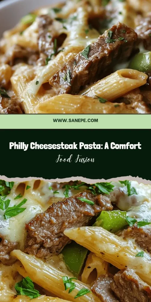 Discover the delightful fusion of flavors in our Philly Cheesesteak Pasta Delight, where traditional cheesesteak meets comforting pasta. Enjoy savory beef, sautéed veggies, and a creamy sauce for an unforgettable meal that’s quick and easy. Perfect for busy weeknights or family gatherings, this recipe is a crowd-pleaser! Savor every bite of this hearty dish that combines comfort and flavor effortlessly. #PhillyCheesesteak #PastaRecipes #ComfortFood #EasyDinner #FamilyMeals #Foodie