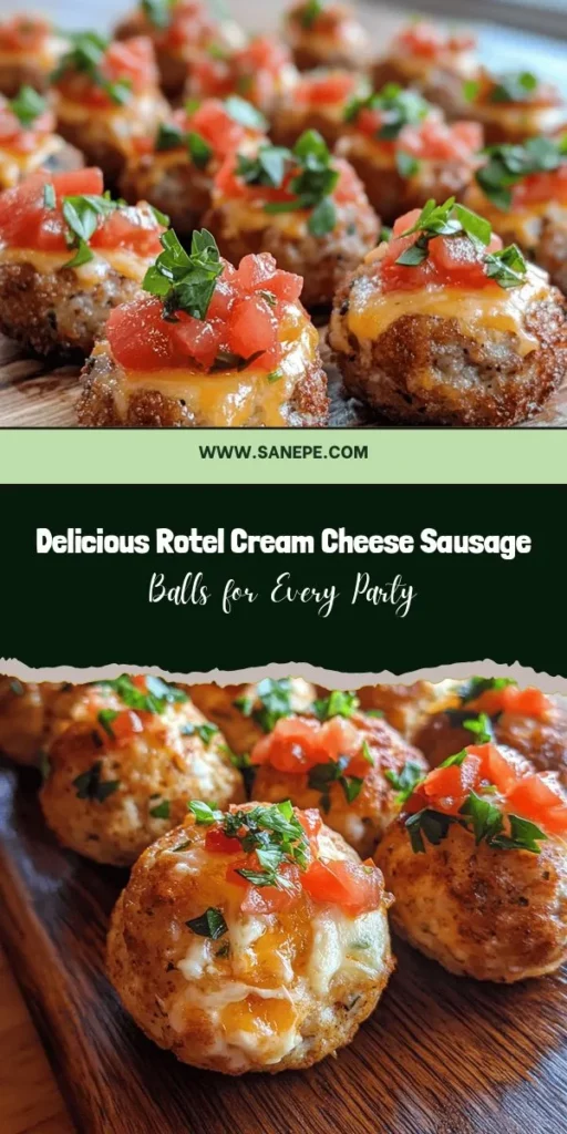 Prepare to wow your guests with these Irresistible Rotel Cream Cheese Sausage Balls! Perfect for parties, game days, or any gathering, this easy recipe combines savory sausage, creamy cheese, and zesty Rotel for a flavor-packed bite. With minimal prep, they're a crowd favorite that can be served as appetizers or snacks. Make them in advance and freeze for last-minute entertaining! #SausageBalls #Appetizers #PartyFood #EasyRecipes #ComfortFood #GameDaySnacks