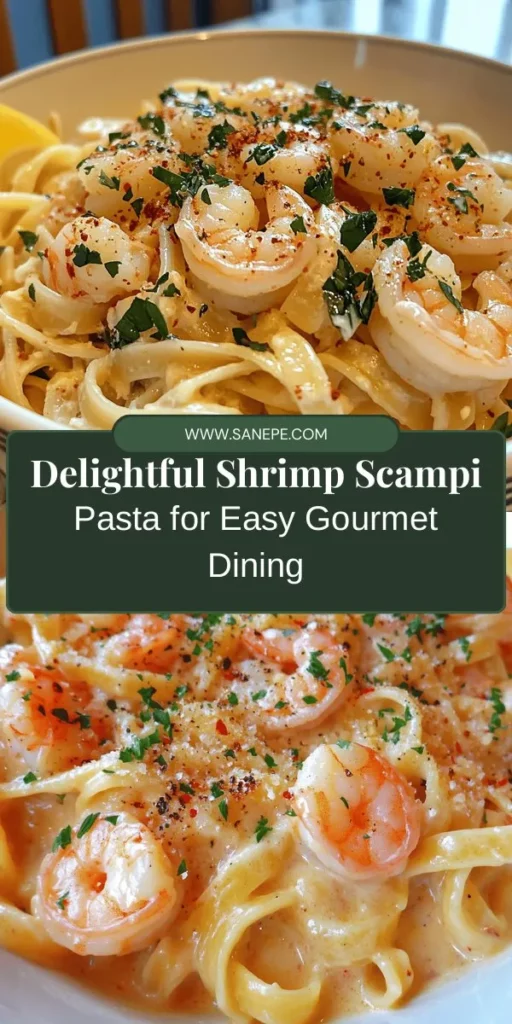 Dive into the delicious world of Shrimp Scampi Pasta, a dish that balances buttery goodness, zesty lemon, and succulent shrimp. Perfect for both casual weeknights and romantic dinners, this recipe takes just under 30 minutes to prepare. Discover the essential ingredients and step-by-step instructions to master this classic dish. Garnished with fresh parsley and Parmesan, it's sure to impress! #Pasta #ShrimpScampi #QuickRecipes #DinnerIdeas #ItalianCuisine #SeafoodLovers