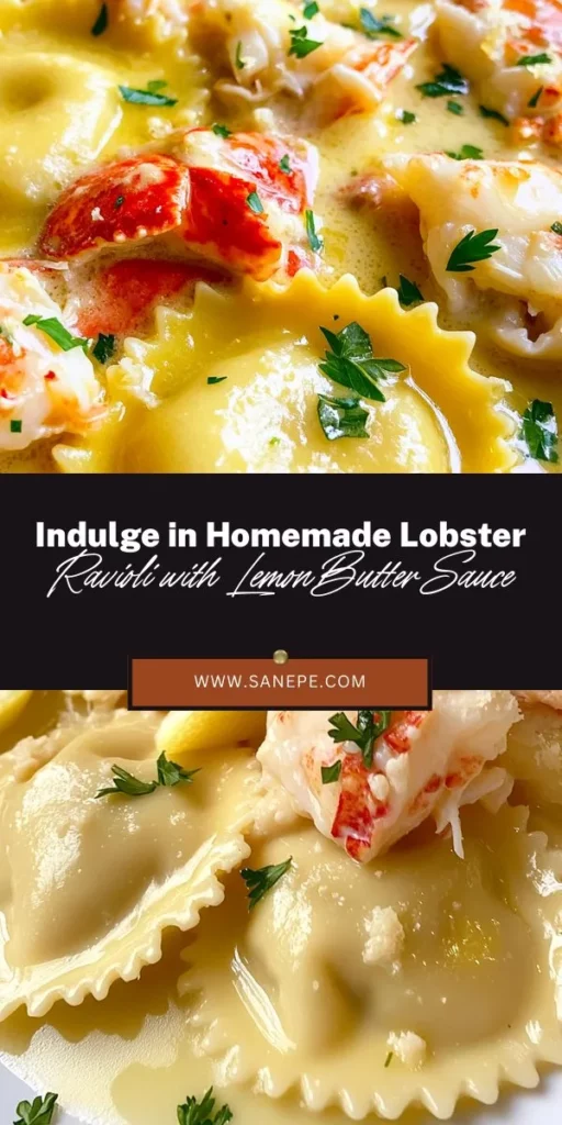 Indulge in the exquisite flavors of Luscious Lobster Ravioli in Zesty Lemon Butter Sauce! This sumptuous dish showcases fresh lobster wrapped in delicate homemade pasta, all drizzled with a vibrant lemon butter sauce that elevates every bite. Perfect for family gatherings or special occasions, making ravioli from scratch is a heartwarming experience that brings loved ones together. Discover the joy of artisanal cooking! #LobsterRavioli #ItalianCuisine #Homemade #Foodie #PastaLove #CookingTogether