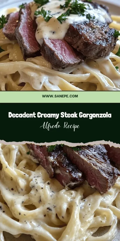 Treat yourself to the ultimate comfort food with this Creamy Steak Gorgonzola Alfredo recipe! This rich and decadent dish features tender steak paired with a velvety Alfredo sauce infused with tangy Gorgonzola cheese. Perfect for special occasions or a cozy weeknight dinner, it's a culinary masterpiece that will impress your taste buds. Discover how to create this indulgent pasta dish and elevate your dining experience! #SteakGorgonzola #AlfredoPasta #ComfortFood #DinnerIdeas #GourmetCooking #FoodieFavorites