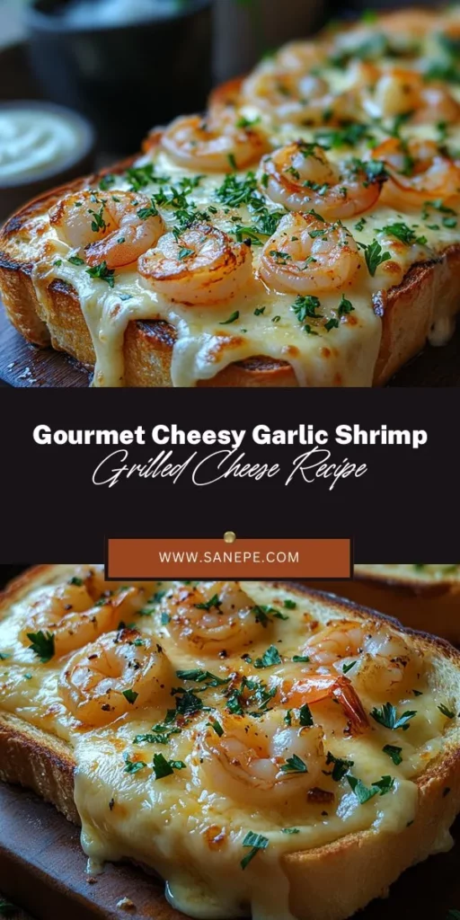 Indulge in the Cheesy Garlic Shrimp Grilled Cheese Delight, a gourmet twist on the classic favorite! This unforgettable sandwich features succulent shrimp cooked in flavorful garlic, combined with gooey cheese, all nestled between perfectly toasted bread. Ideal for weeknight dinners or special gatherings, this recipe elevates comfort food with its rich flavors and satisfying textures. Perfectly crispy on the outside and cheesy on the inside, you'll love every bite! #GrilledCheese #ShrimpRecipe #ComfortFood #GourmetCooking #FoodieFun #RecipeInspiration #CookingAtHome