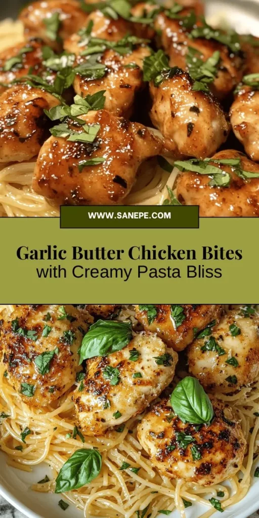 Discover the irresistible combination of Garlic Butter Chicken Bites and Creamy Parmesan Pasta! This flavorful dish brings comfort and joy to your table, perfect for cozy dinners or special occasions. With simple ingredients and rich flavors, crafting this gourmet meal is a breeze. Impress your family and friends with succulent chicken bites enveloped in a luscious cream sauce, creating a satisfying dining experience. #ComfortFood #PastaLovers #GarlicButterChicken #DinnerIdeas #RecipeOfTheDay #Foodie