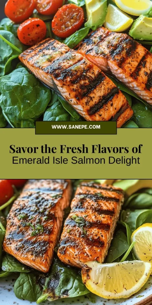 Elevate your dining experience with the Emerald Isle Salmon recipe, a delightful dish bursting with fresh flavors and vibrant colors. This healthy salmon meal combines zesty citrus, aromatic herbs, and colorful veggies, making it perfect for any occasion. Not only is it visually stunning, but it's also packed with omega-3 fatty acids and essential nutrients. Explore the rich tastes of Ireland right at home! #SalmonRecipe #HealthyEating #EmeraldIsle #Foodie #CookingInspiration #DeliciousMeals