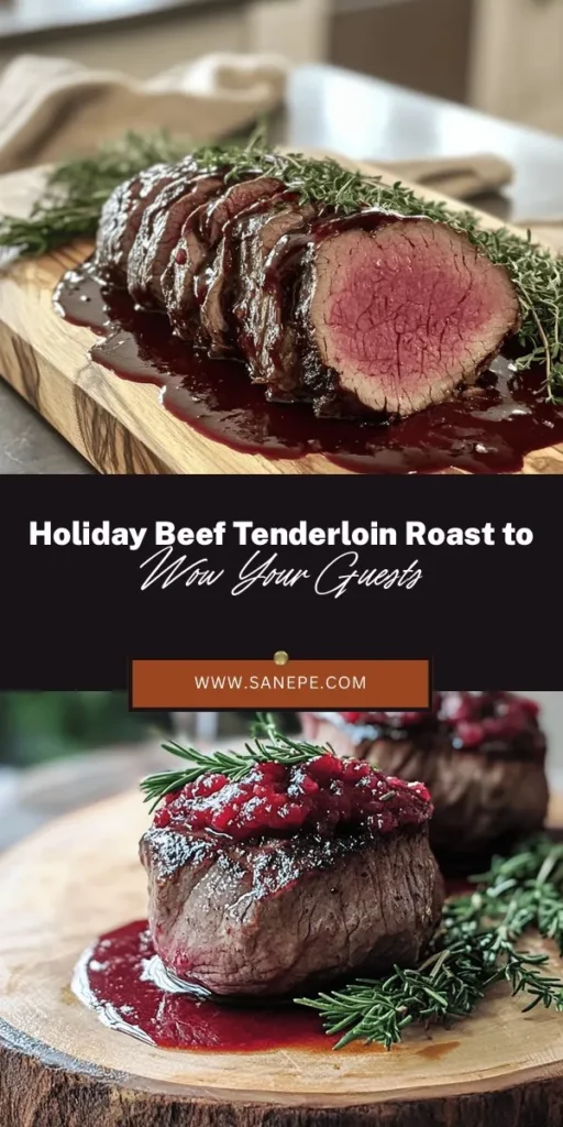 Discover the ultimate centerpiece for your holiday gatherings with this Festive Beef Tenderloin Roast! This luxurious cut of beef delivers tender, rich flavors that impress. With tips on selecting the finest ingredients, mastering cooking techniques, and creating a sumptuous red wine sauce, your festive dining experience will be unforgettable. Perfect for family reunions or special occasions! #BeefTenderloin #HolidayCooking #FestiveFeast #CookingTips #Foodie #CulinaryCelebration #SpecialOccasions