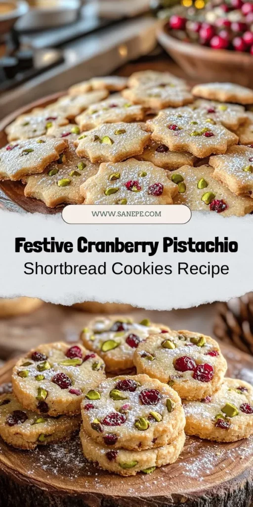 Get ready for the holiday season with these delightful Cranberry Pistachio Shortbread Cookies! Combining buttery shortbread, sweet-tart cranberries, and crunchy pistachios, these cookies are perfect for gatherings, gifts, or a cozy snack. With their vibrant colors and delicious flavors, they bring festive cheer to any occasion. Try this easy recipe for a treat that's sure to impress your family and friends! #HolidayBaking #ShortbreadCookies #CranberryPistachio #FestiveTreats #BakingRecipes #CookieLovers