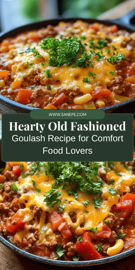 Discover the warmth and history of Old Fashioned Goulash, a classic comfort food that’s perfect for family gatherings! This hearty dish features ground beef, pasta, and a rich blend of vegetables and spices, making it both delicious and nutritious. Perfect for busy nights or leisurely meals, it brings nostalgia to the table. Explore variations and tips to make it your own! #OldFashionedGoulash #ComfortFood #FamilyMeals #CookingTips #HeartyRecipes