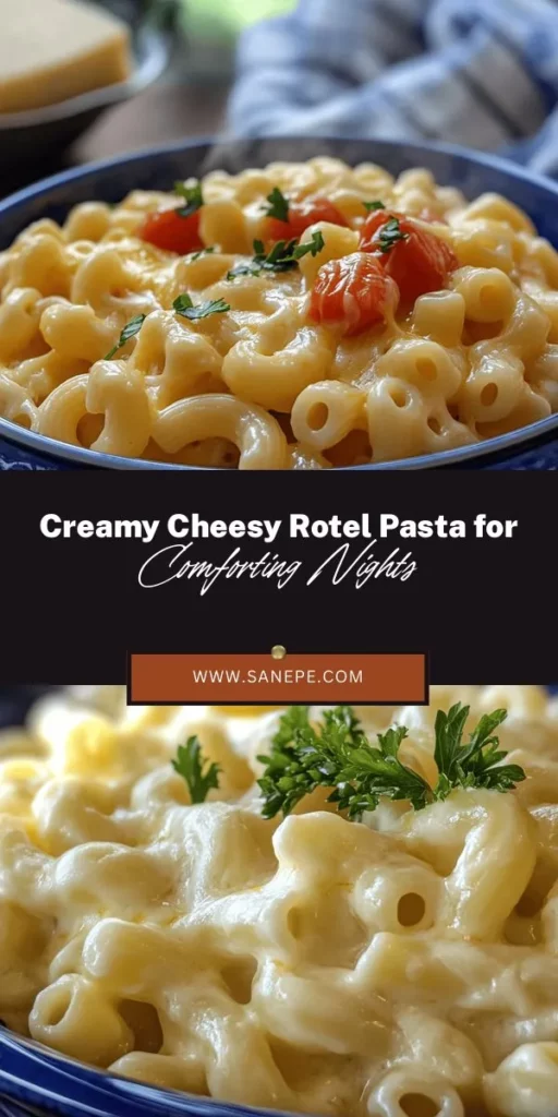 Indulge in the creamy goodness of Cheesy Rotel Pasta Delight, a comforting dish that's perfect for weeknight dinners or family gatherings. This recipe combines the richness of cream cheese and cheddar with zesty Rotel tomatoes for a flavor-packed meal everyone will love. Easy to make and customizable with your favorite pasta, it's sure to become a staple in your home. Try it tonight and enjoy the comforting vibes! #PastaRecipe #ComfortFood #CheesyDelight #FamilyDinner #QuickMeals