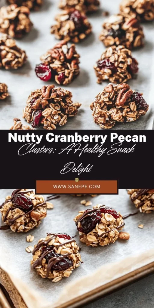 Indulge in the deliciousness of Cranberry Pecan Clusters, a perfect balance of crunchy pecans and chewy dried cranberries! This healthy snack is not only satisfying but also packed with nutrients like fiber and antioxidants. Vegan and gluten-free, they’re ideal for breakfast, midday boosts, or gatherings. Ready to create these nutty delights? Check out the recipe and enjoy a treat that’s both tasty and beneficial! #HealthySnacks #CranberryPecanClusters #NuttyGoodness #VeganTreats #GlutenFreeBaking #HomemadeGoodness