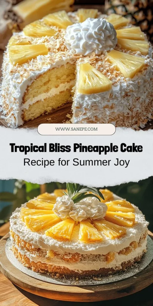 Experience the joy of baking with our Tropical Bliss Pineapple Cake! This moist and fluffy cake combines the sweet tang of pineapple with the creamy richness of coconut, perfect for any occasion. Whether it's a summer barbecue or a cozy gathering, this delightful dessert is sure to impress. Suitable for bakers of all levels, follow our simple recipe to create a slice of paradise that brings the tropics to your table. #PineappleCake #TropicalDesserts #Baking #Coconut #SweetTreats #HomemadeDelight #DessertRecipe