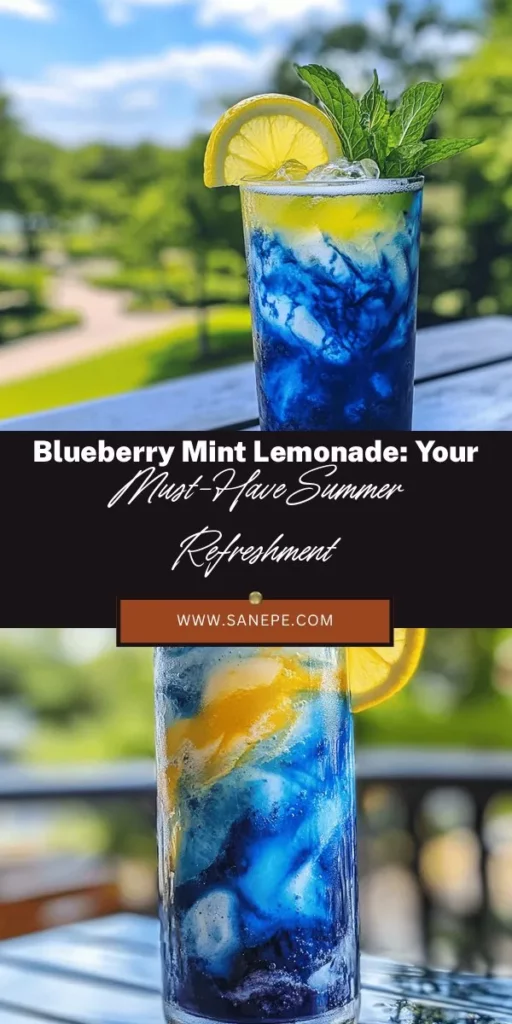 Beat the summer heat with a vibrant and refreshing Blueberry Mint Lemonade! This delightful twist on traditional lemonade combines sweet-tart blueberries and aromatic fresh mint for a drink that's as healthy as it is delicious. Packed with antioxidants and hydration, it's perfect for picnics, BBQs, or any sunny gathering. Follow our easy recipe and impress your friends and family. Cheers to summer vibes! #BlueberryMintLemonade #SummerDrinks #HealthyDrinks #HomemadeLemonade #RefreshingBeverage