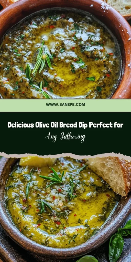 Discover the joy of sharing with this irresistible olive oil bread dip recipe! It's the perfect blend of high-quality olive oil, fresh herbs, and a hint of balsamic vinegar that elevates any meal or gathering. Easy to prepare, this dip pairs beautifully with crusty bread, making it a must-try for any foodie. Impress your friends and family with this simple yet sophisticated addition to your table. #OliveOilDip #BreadDip #CulinaryDelights #MediterraneanCuisine #EasyRecipes #HealthyEating