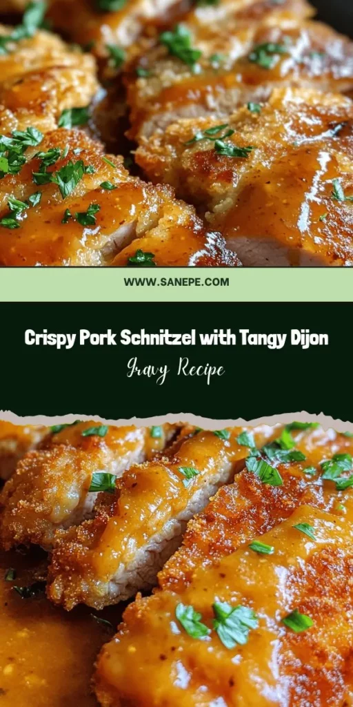 Indulge in the delightful Crunchy Pork Schnitzel with Zesty Dijon Gravy that's perfect for family dinners or special occasions. This crispy, tender pork dish pairs beautifully with a tangy Dijon gravy, making it a culinary favorite. Learn ideal frying techniques, flavor-packed ingredients, and serving suggestions to elevate your meal. Experience the joy of schnitzel today! #PorkSchnitzel #ComfortFood #DijonGravy #HomeCooking #Foodie #Recipes #CulinaryAdventure